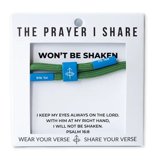 THE PRAYER I SHARE Won't Be Shaken Bracelet, Christian Cord Bracelet