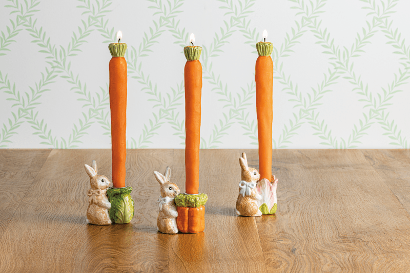 MUD PIE CARROT CERAMIC TAPER HOLDER