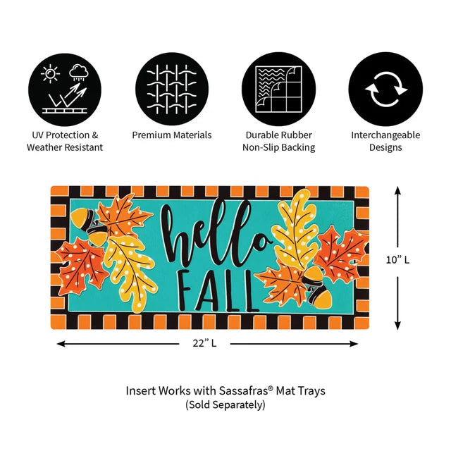 Evergreen Enterprises Hello Fall Leaves Sassafras Switch Mat, 22" x 10"