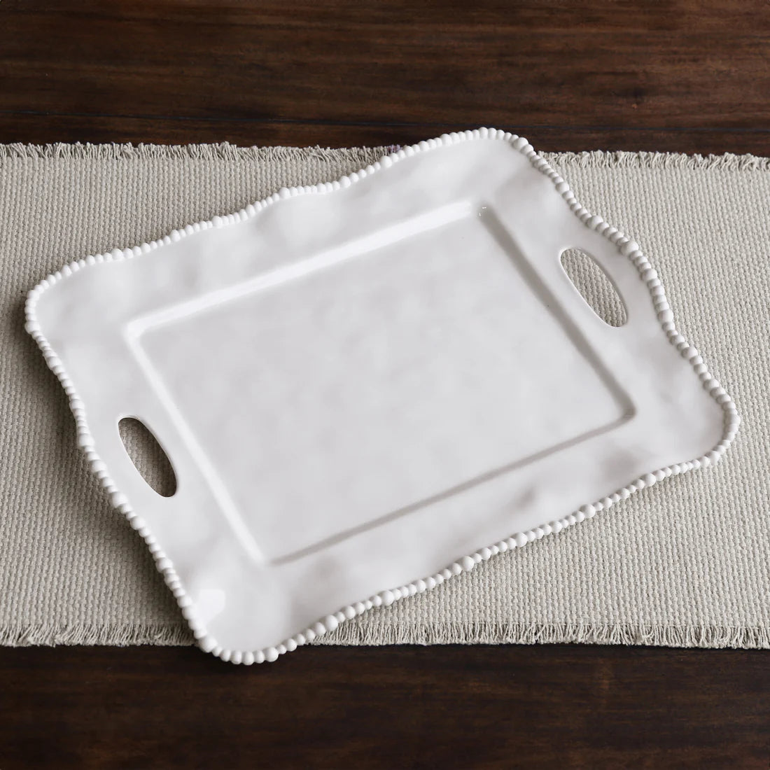 Beatriz Ball VIDA Alegria Rectangular Tray with Handles White