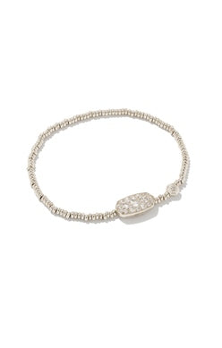 KENDRA SCOTT GRAYSON CRYSTAL STRETCH BRACELET RHODIUM WHITE CRYSTAL