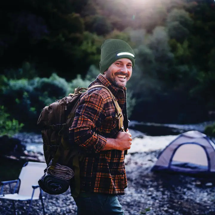 Night Scope Night Watch Rechargeable Led Beanie-Gray