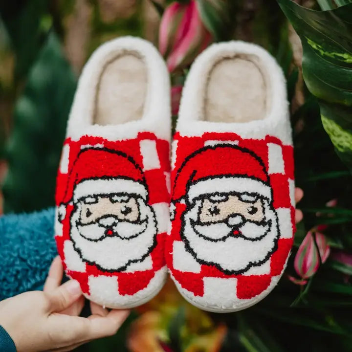 Katydid Santa Red Checkered Best Women's Slippers