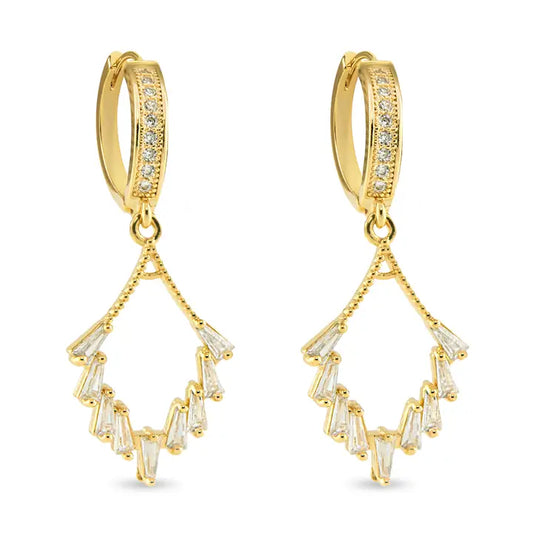 Amanda Blu Gold Dangle Earrings- Clear