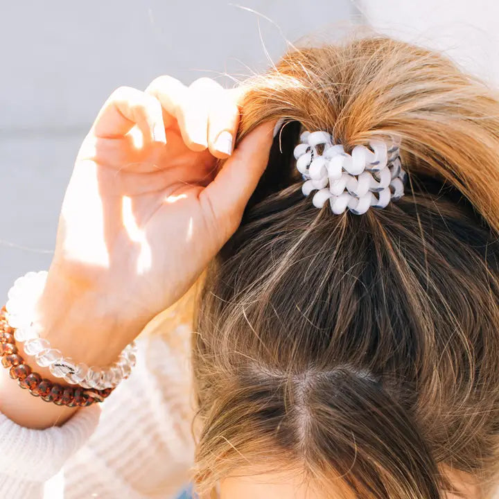 Teleties Spiral Hair Coils | Large | Coconut White Hair Ties