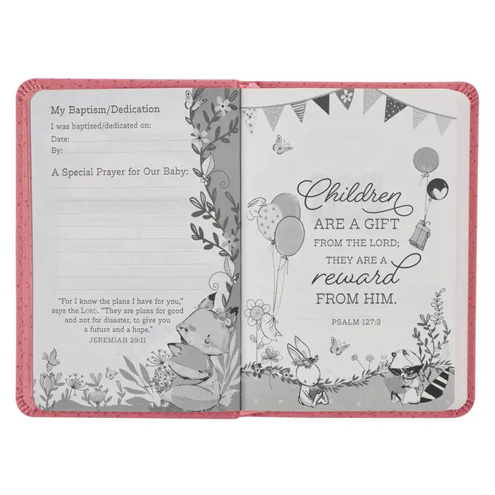 Bible Nlt Infant New Testament Faux Leather, Pink
