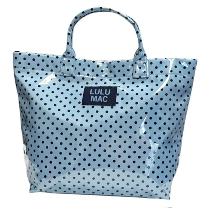 LULU MAC Tote Bag Light Blue/Navy Dot