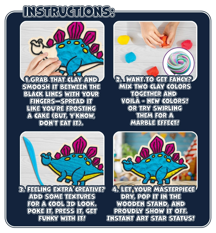 Splat Planet Dinosaur Clay Colouring. Kit