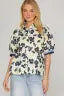 She + Sky Navy Floral Button Down Top