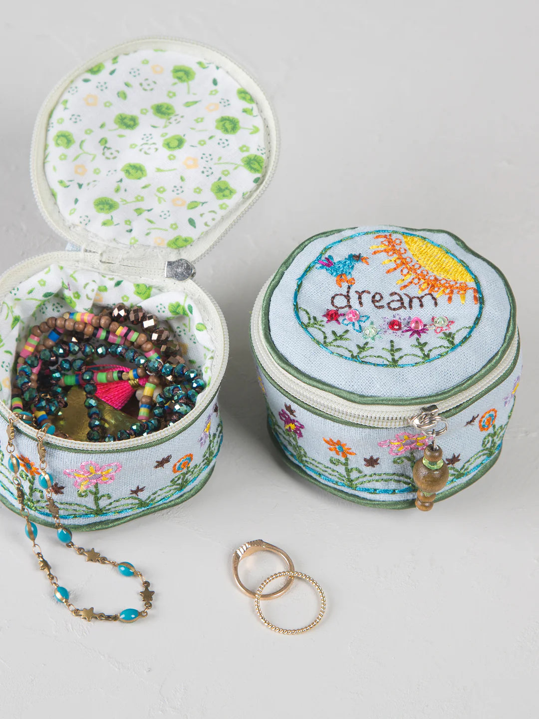 Natural Life Embroidered Jewelry Case-Dream