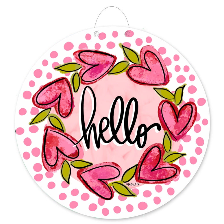 Baxter & Me Hello Heart Vine Wreath Door Hanger