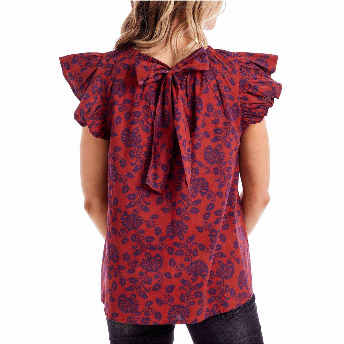 MUD PIE RED FLORAL SALMA TOP