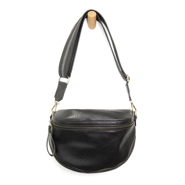 Joy Susan Laura Contrast Strap Sling Belt Bag-Black