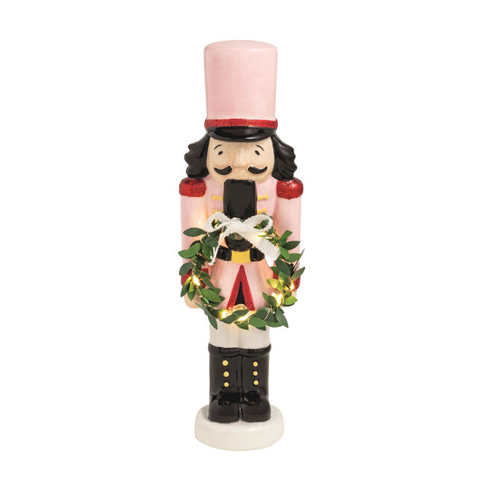 MUD PIE PINK NUTCRACKER LIGHT-UP SITTER