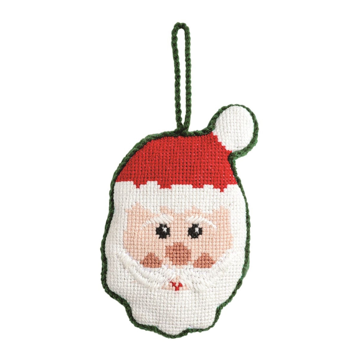 MUD PIE SANTA NEEDLEPOINT ORNAMENT