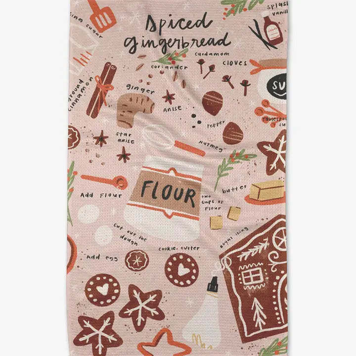 Geometry Spiced Gingerbread Tea Towel