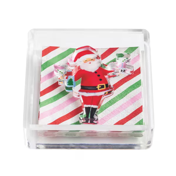 MUD PIE SANTA HOLIDAY BAR NAPKIN HOLDER & WEIGHT SET