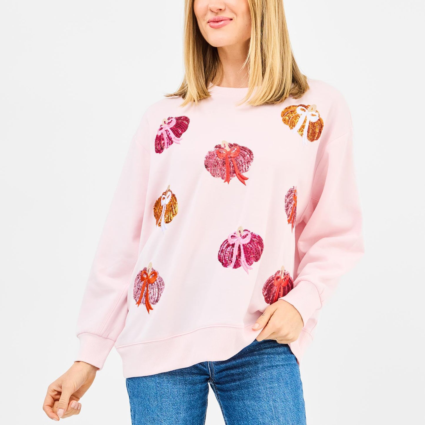 Mary Square Sweatshirt Sarah Pumpkin Bows