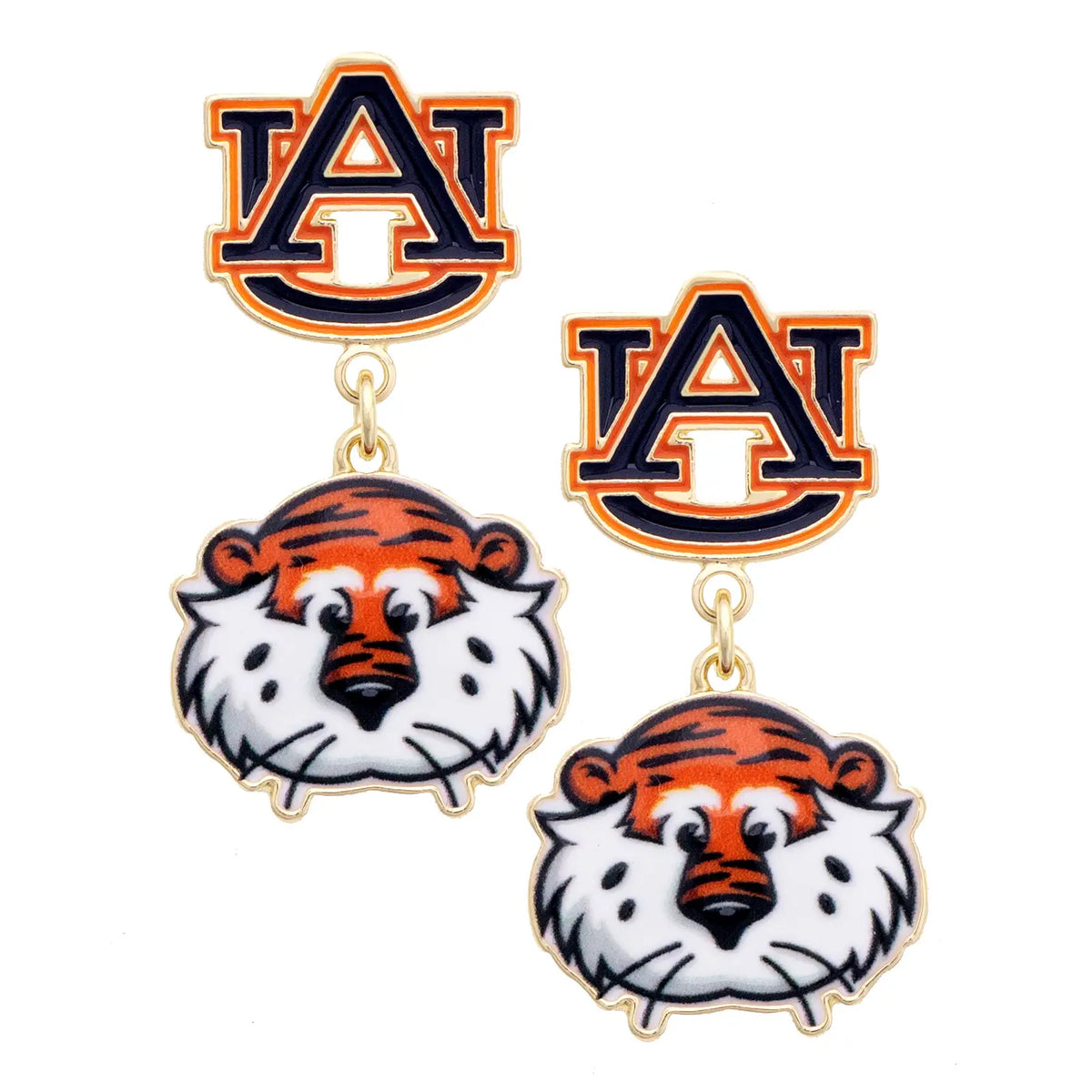 Canvas Style Auburn Tigers Enamel Drop Earrings