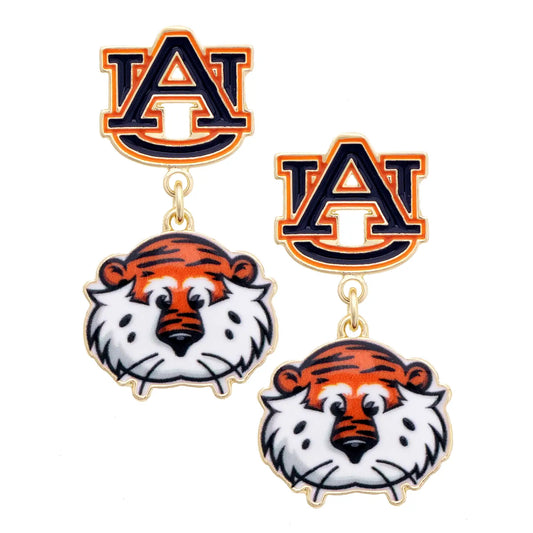 Canvas Style Auburn Tigers Enamel Drop Earrings