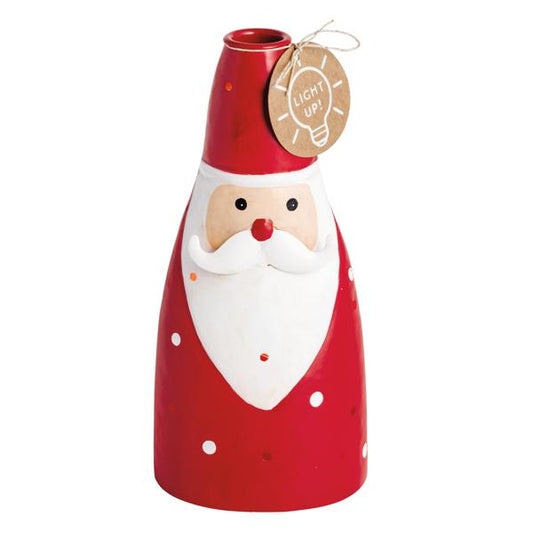MUD PIE LARGE TIN SANTA CANDLESTICK