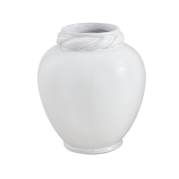 MUD PIE SMALL TWISTED HANDLE CERAMIC VASE