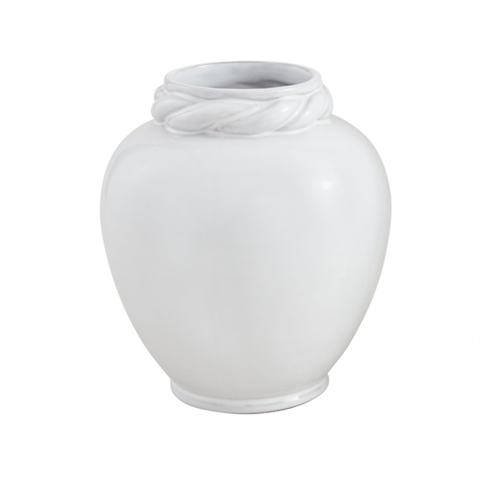 MUD PIE SMALL TWISTED HANDLE CERAMIC VASE