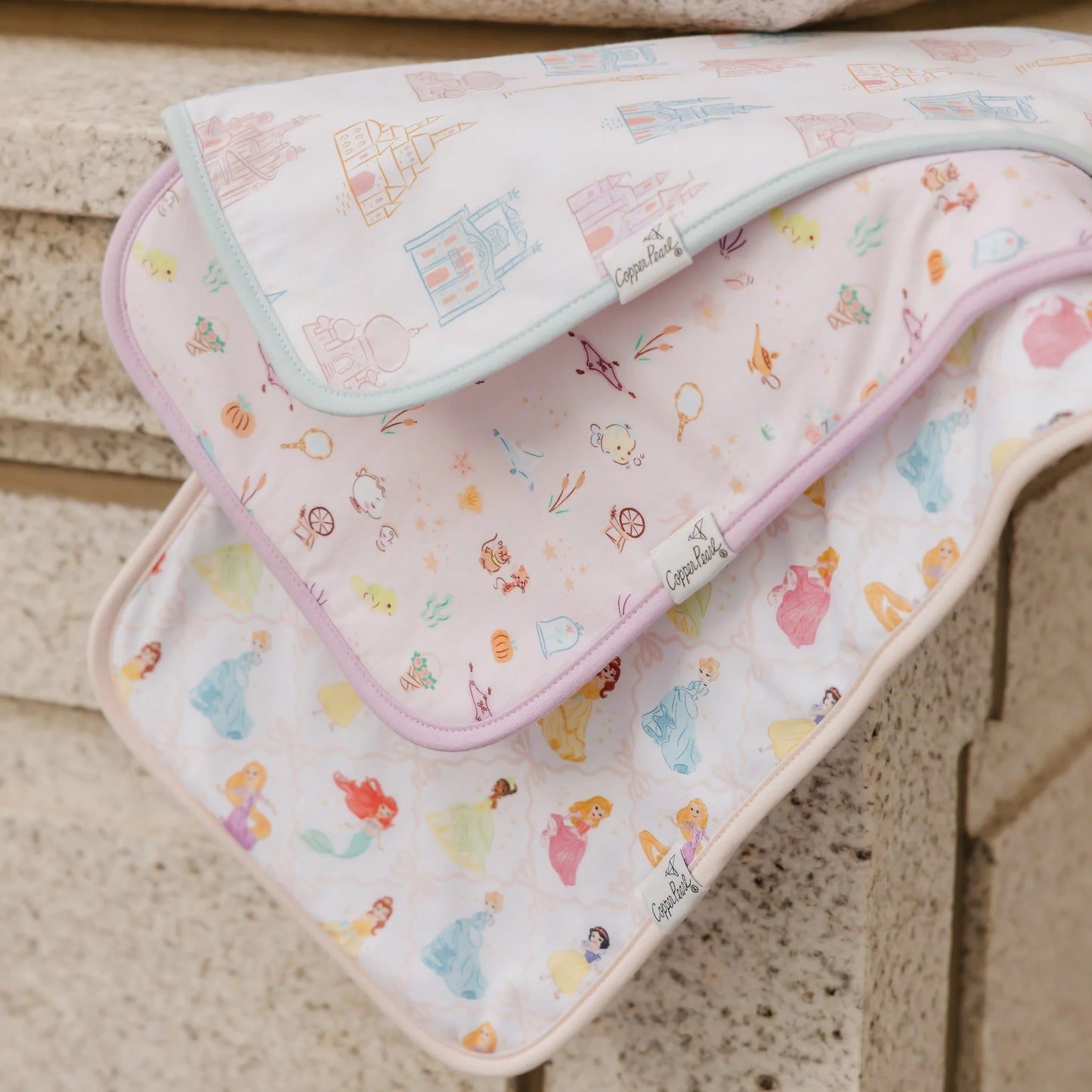 Copper Pearl Disney Princess Premium Burp Cloths