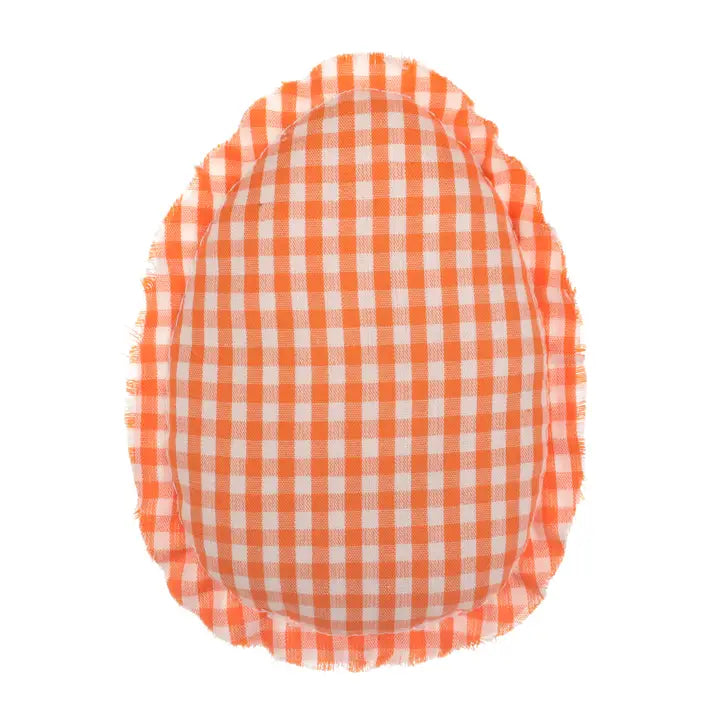 Collins Painting & Design Orange Gingham Easter Fabric Egg