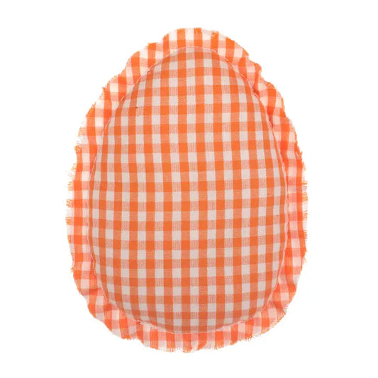 Collins Painting & Design Orange Gingham Easter Fabric Egg