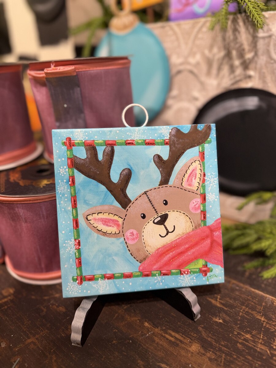 The Round Top Collection Mini Art Peeking Deer