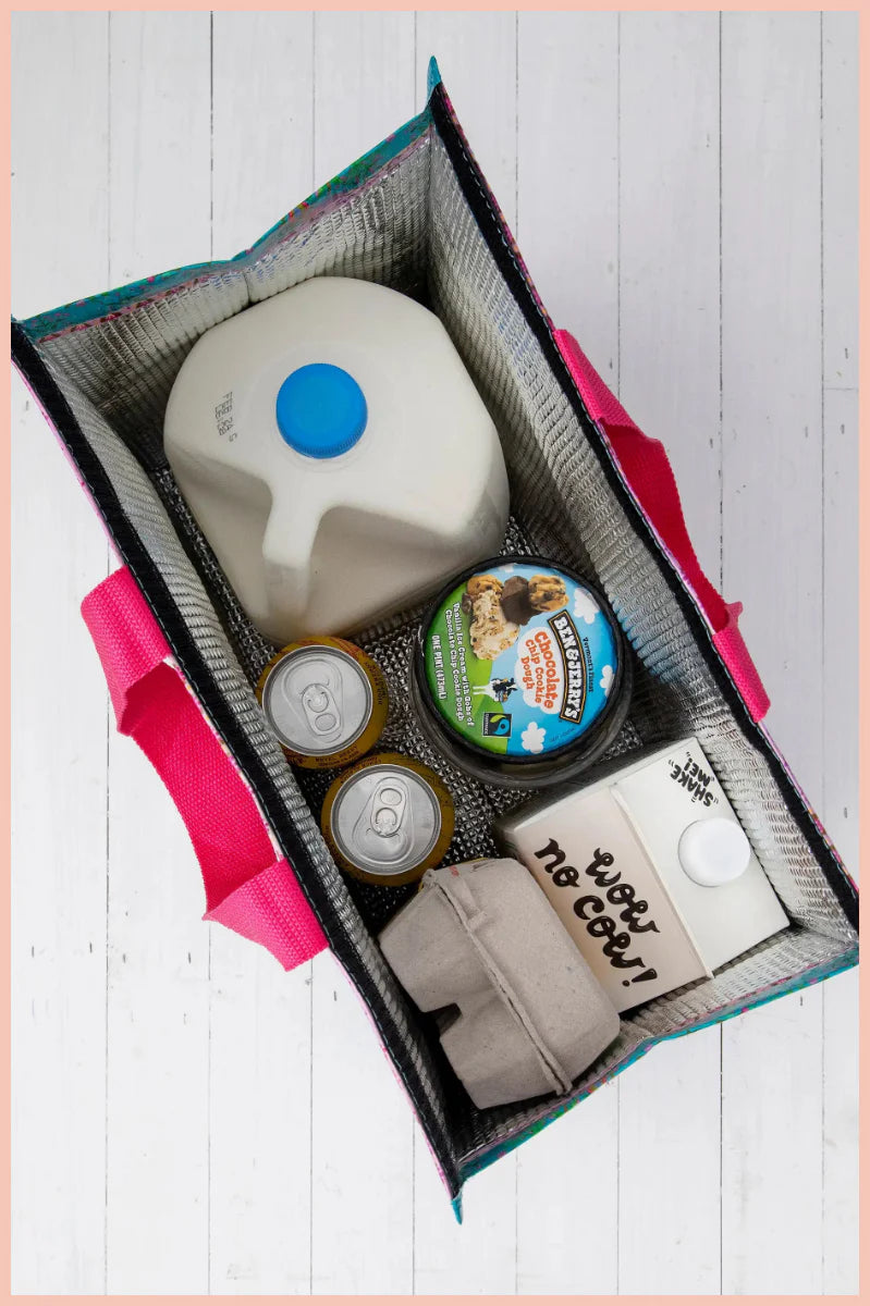 FLORAL INSULATED COOLER TOTE | NATURAL LIFE
