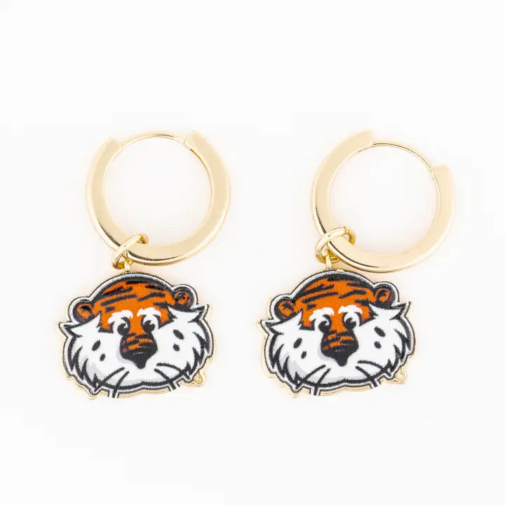 Michelle McDowell Earrings Aubie the Tiger Pendant