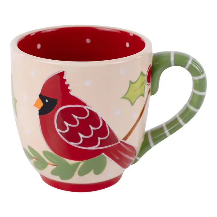 Glory Haus Cardinal Holly Christmas Mug