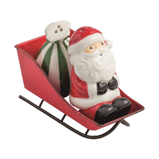 MUD PIE SANTA SLEIGH SALT & PEPPER SET