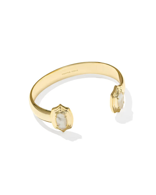 KENDRA SCOTT FATE HUGGIE EARRINGS GOLD WHITE CZ