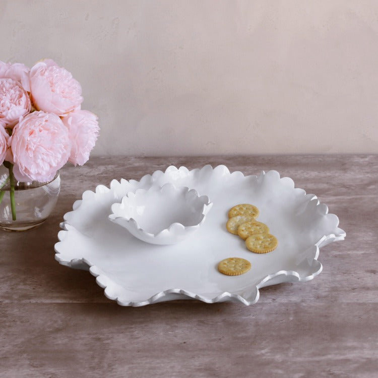 BEATRIZ BALL VIDA Colette Round Platter with Mini Dip Bowl (White)-3320