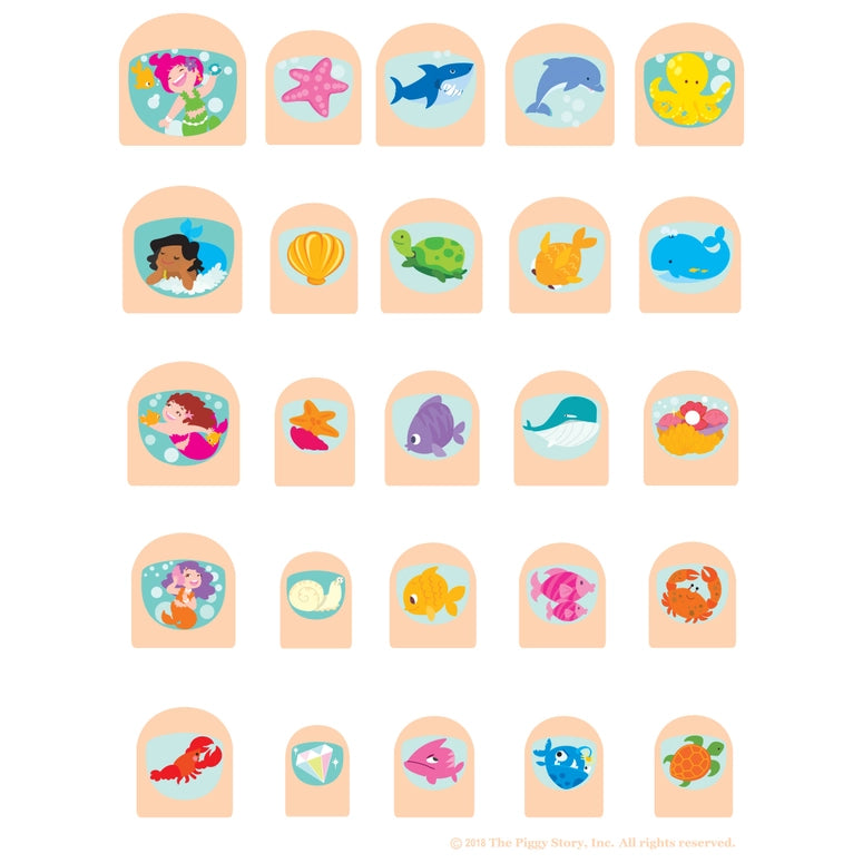 Girl Nation Cutie Stick-On Earring and Nail Sticker Gift Set- Mermaids