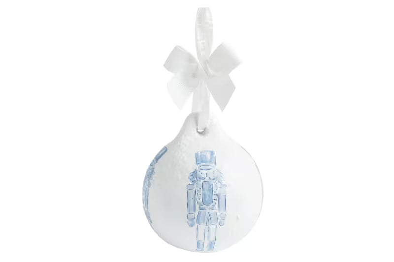 MUD PIE BLUE NUTCRACKER PAPER-MACHÉ ORNAMENT