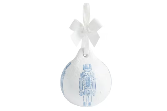 MUD PIE BLUE NUTCRACKER PAPER-MACHÉ ORNAMENT