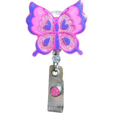 Outside the Box, LLC Glitterific Badge Reel Butterfly