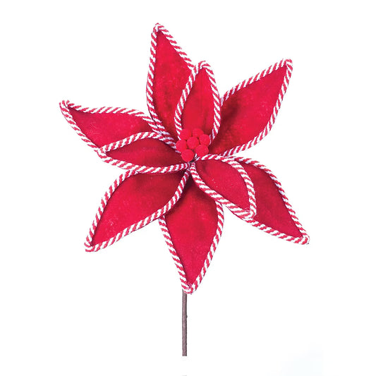 Melrose International Poinsettia Stem 25H Polyester