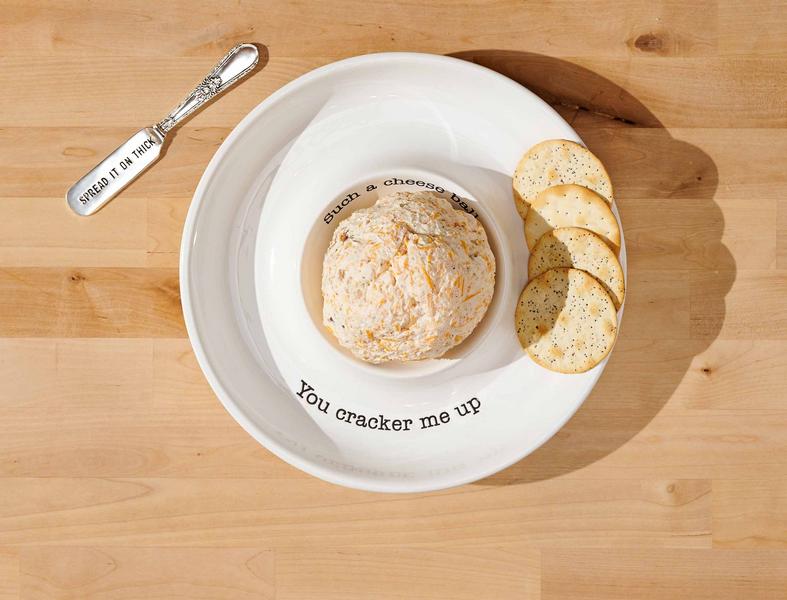 MUD PIE CHEESE BALL SERVING DISH SET
