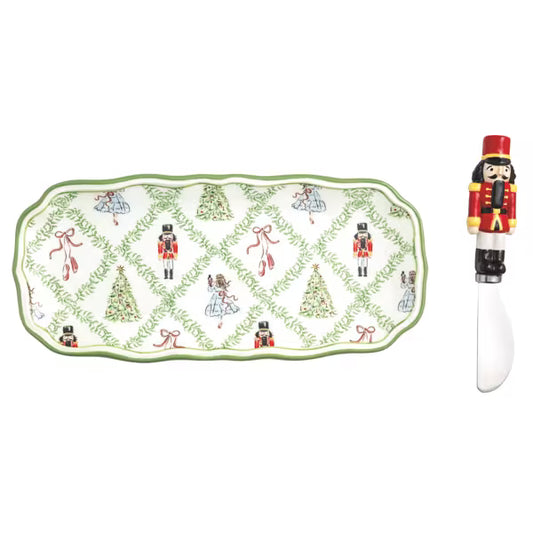 MUD PIE LATTICE NUTCRACKER EVERYTHING DISH SET