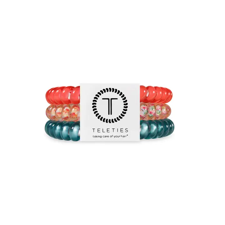 Teleties Spiral Hair Coils | Small | Coral Craze Hair Ties