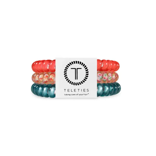 Teleties Spiral Hair Coils | Small | Coral Craze Hair Ties