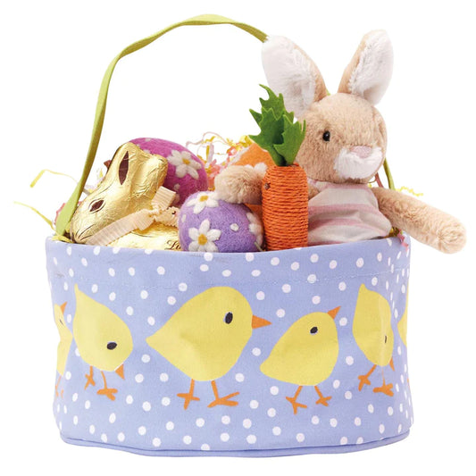 ROCKFLOWERPAPER BABY CHICKS REUSABLE CANVAS EASTER BASKET (ECO/BLUCOLLECTION