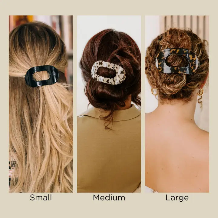 Teleties Round Flat Hair Clip | Medium | Blonde Tortoise