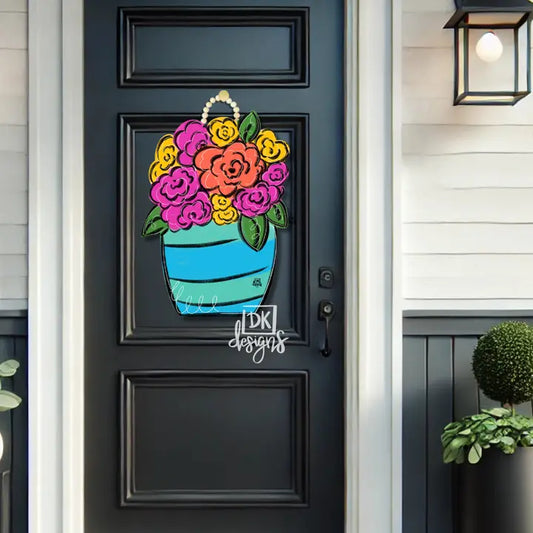 Dk Designs Blues Line Flower Jar Large Hanger