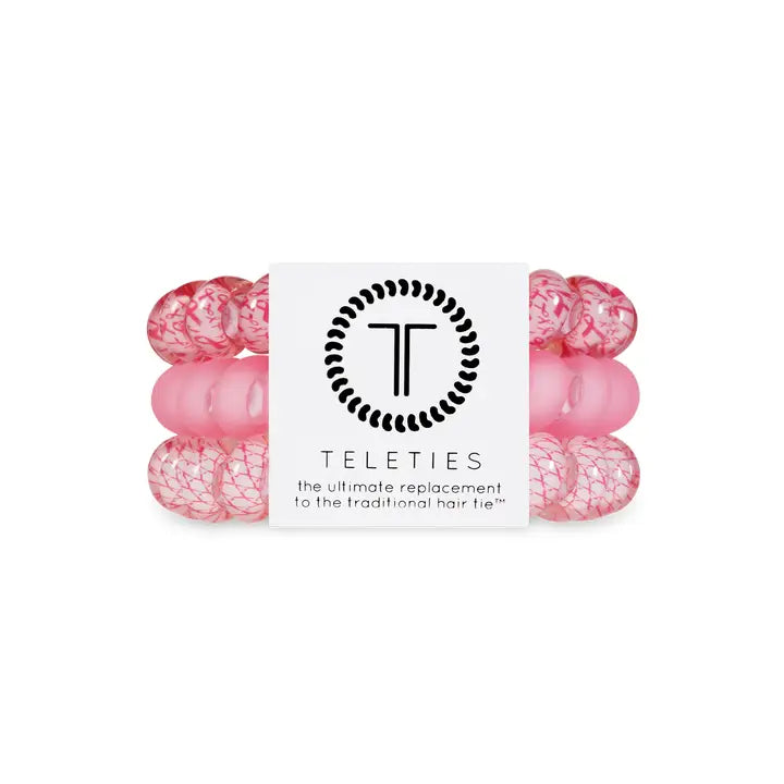 Teleties Spiral Hair Coils | Large | Pink and Powerful Hair Ties